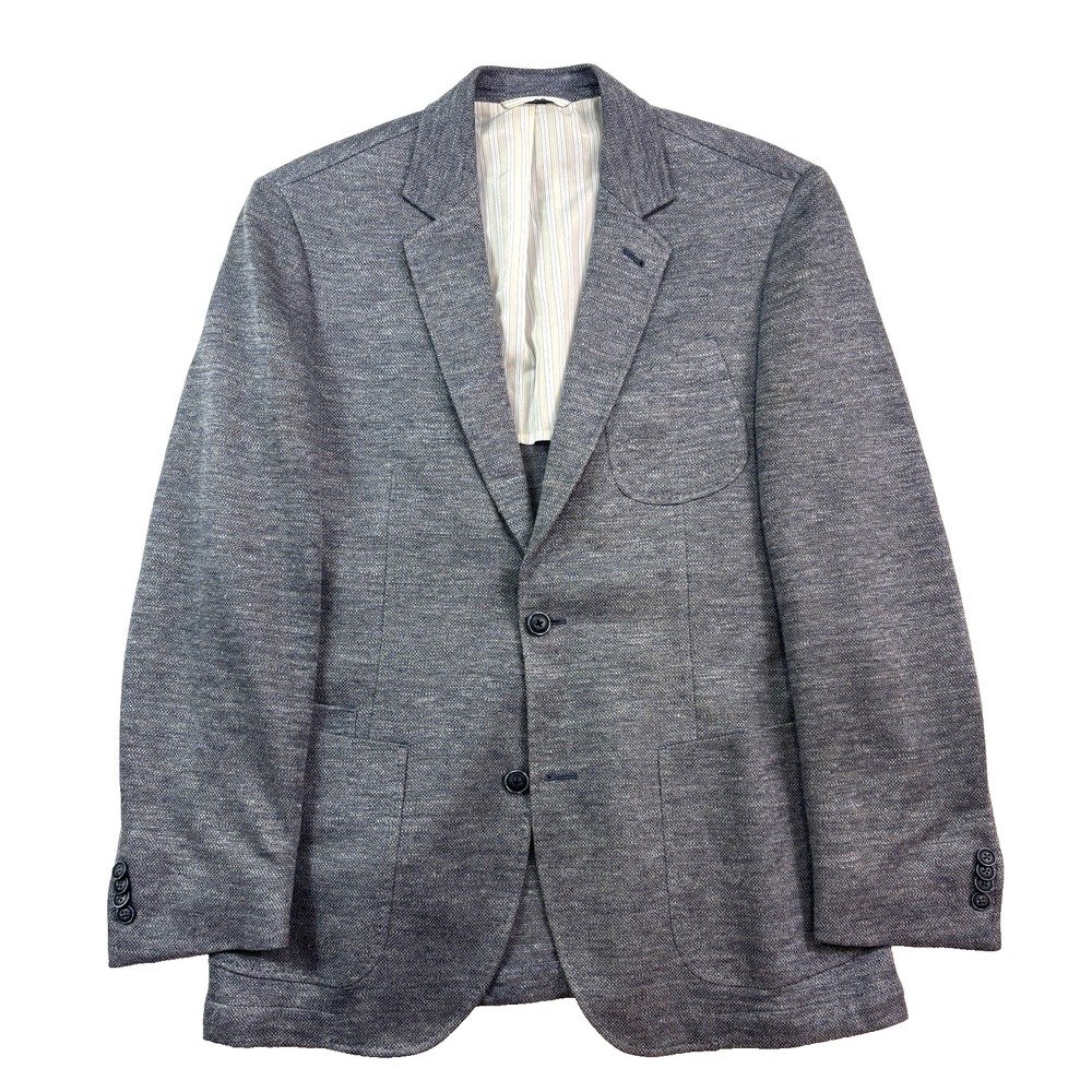 Flynt Babbit 40R Blazer Jacket sport suit coat hopsack Linen soft‎ shoulder